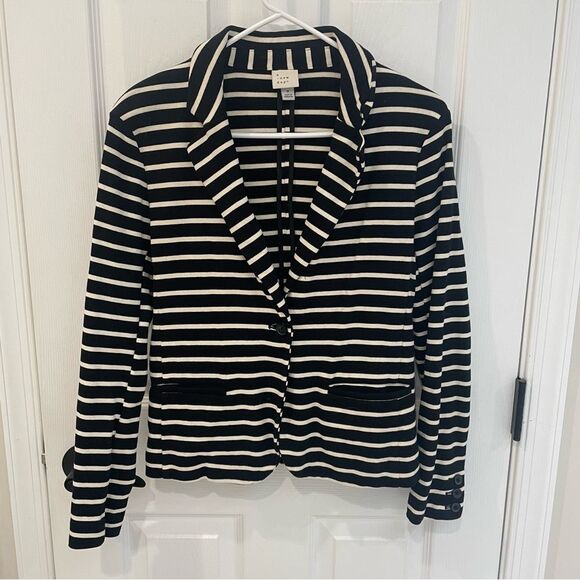 A New Day Black Stripes Button Detail Soft Blazer Women’s Size S - Picture 1 of 5